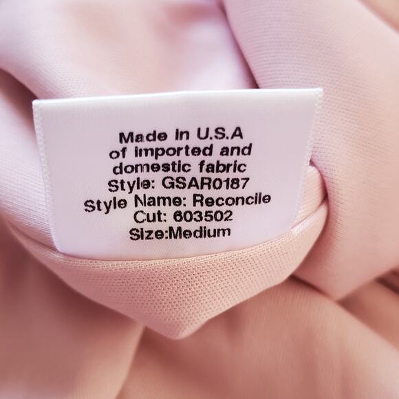 Katie May Reconcile Gown Maxi Dress V-Neck Side Slit Blush Pink Size Medium - Picture 12 of 12